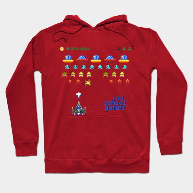 Retro Space Arcade Video Game Hoodie by AlondraHanley